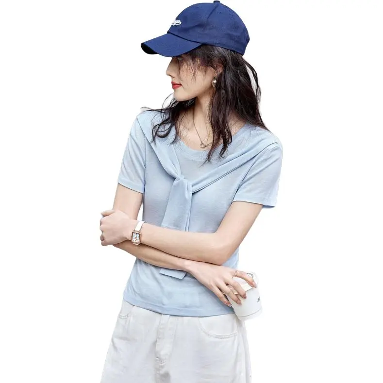 Mu Xiao Xin T Shirts Women's Blue-1