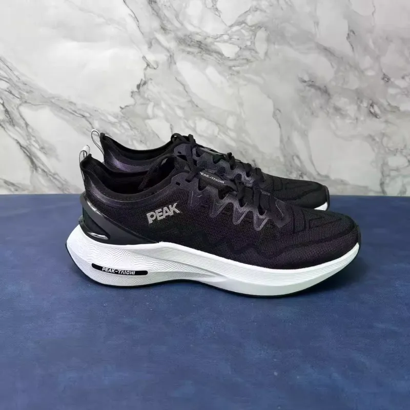 PEAK Cushioning, Slip Resistant, Abrasion Resistant, Breathable Low Top Running Shoes Men's Black Baymax-1