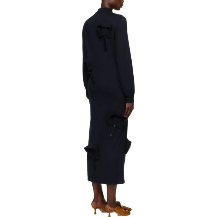 MOSCHINO Long Sleeved Dress Women's Dark Blue-1