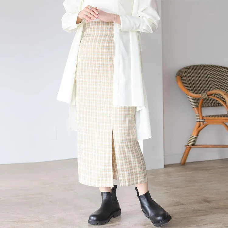 Beams Casual Long Skirts Women's Beige-2