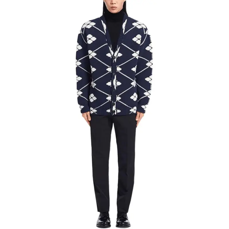 PRADA Cashmere Sweaters Men Blue-1