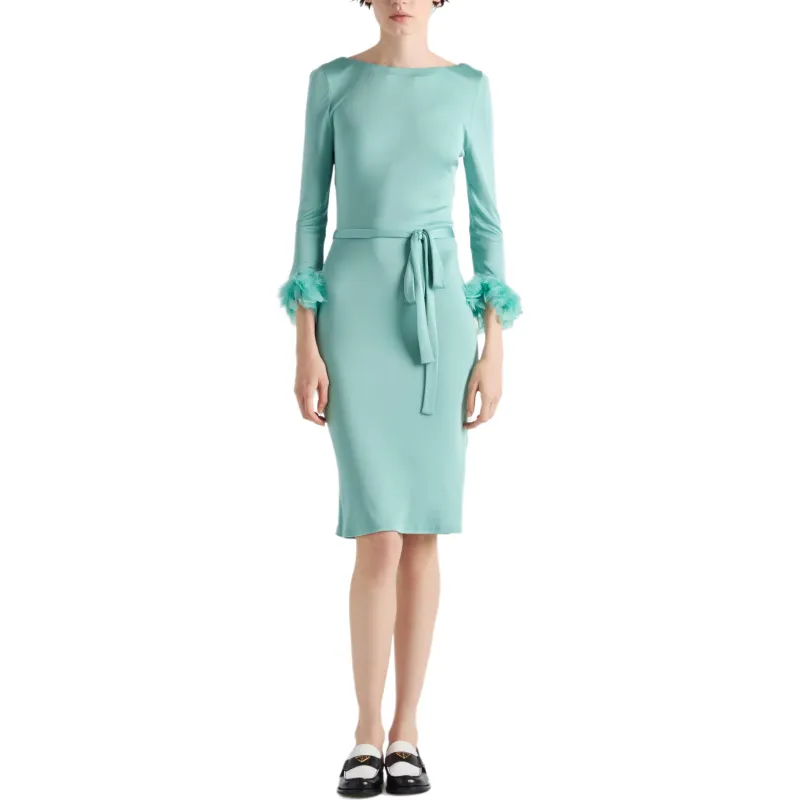 PRADA Long Sleeved Dress Women's Jadeite Green-1