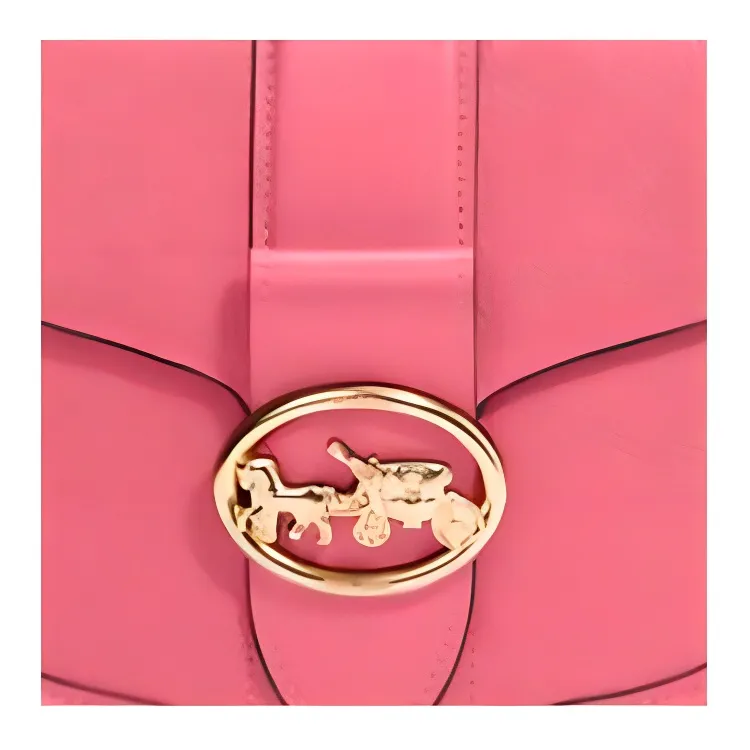 COACH Georgie Leather Saddle Bag Shoulder Bag Crossbody Bag Small Size Women's Fuchsia-2