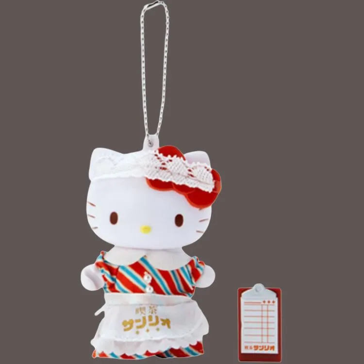 Sanrio Hello Kitty Sanrio Vintage Coffee Shop Collection Hello Kitty Dolls Plush Pendant 9cm High-1