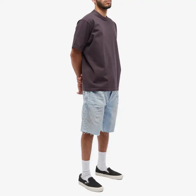 Purple Brand Logo-patch Denim Shorts-5