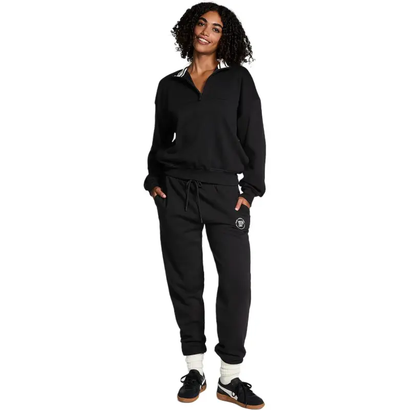 Victoria's Secret PINK Ivy Fleece Half Zip Sweatshirt/Pure Black Sweatshirt Women's Pure Black-2