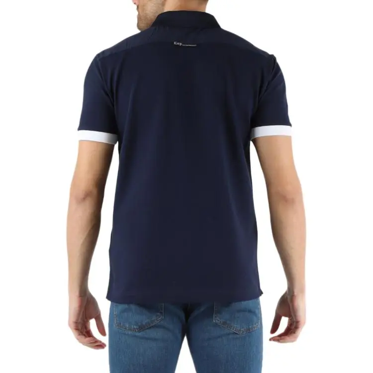 EMPORIO ARMANI EA7 SS24 Polo Shirt Men's Navy Blue-4