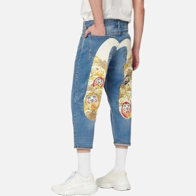 EVISU Slim Fit Pants Jeans Men's Denim Blue-4