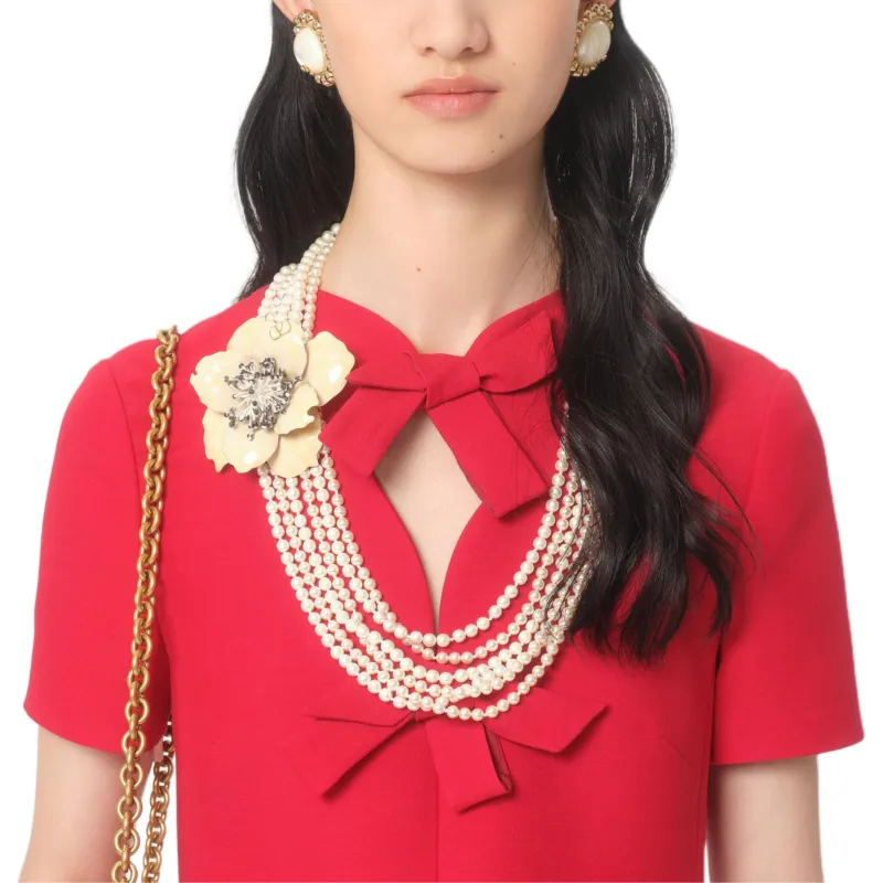 Valentino Bow Detailed A Line Mini Dress-6