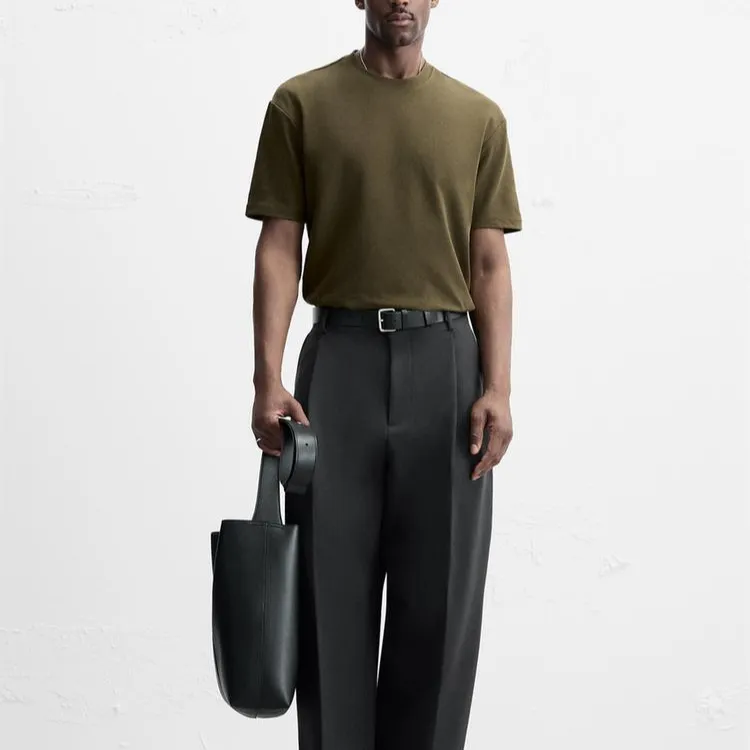 ZARA T Shirts Men Brown-3