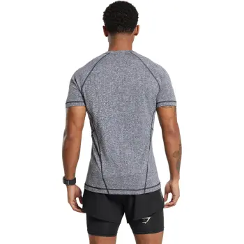 GYMSHARK T Shirt Men's Black/Light Gray