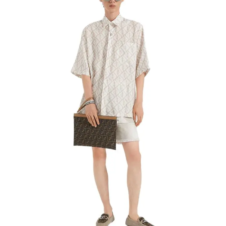 FENDI Shirts Men Beige-3