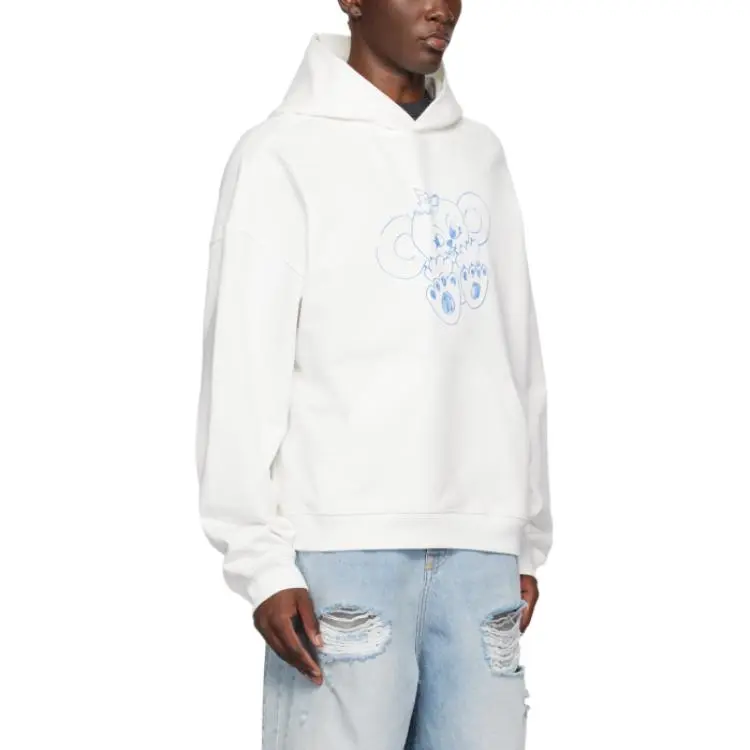 WE11DONE Monster print Cotton Hoodie-5