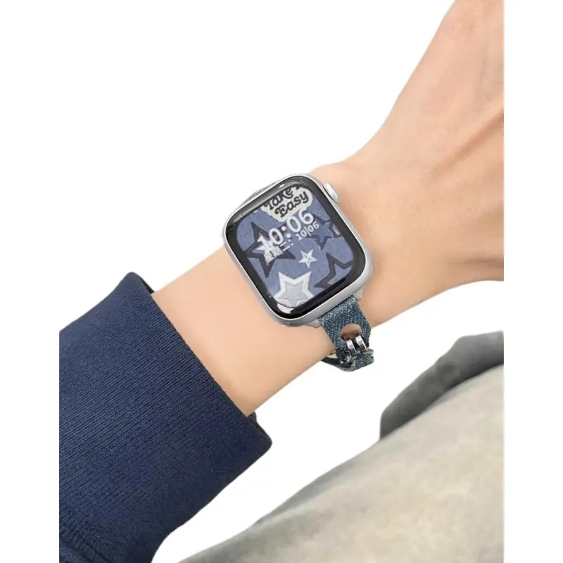 Mr. Strap Watch Band Apple Compatibility Denim Material-2