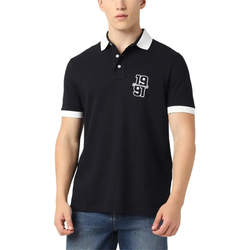 ARMANI EXCHANGEAE SS24 Polo Shirt Men's Dark Marine Blue-2