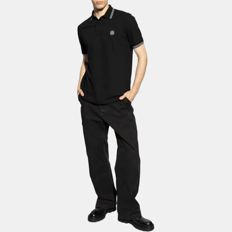 STONE ISLAND Logo Patch Short Sleeved Polo Shirt-1