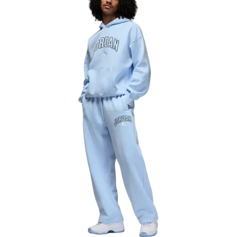 Jordan Brooklyn Fleece Pantalon Oversize À Ourlet Fendu Pour Homme Knitted Sweatpants Men's Hydro Blue/Sail White-2