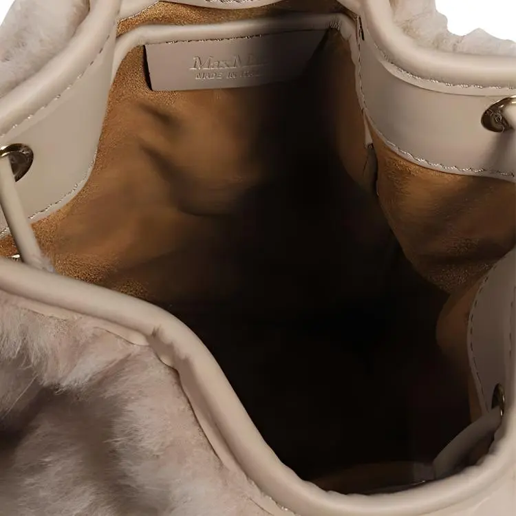 MaxMara Faux Fur Bucket Bags Crossbody Bag Shoulder Bag Women's Light Brown-2