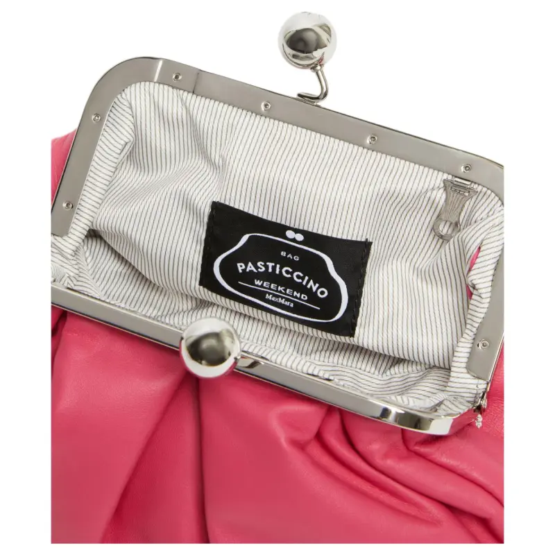 MaxMara Leather Handbag Clutch Trumpets Women's Bright Pink-5