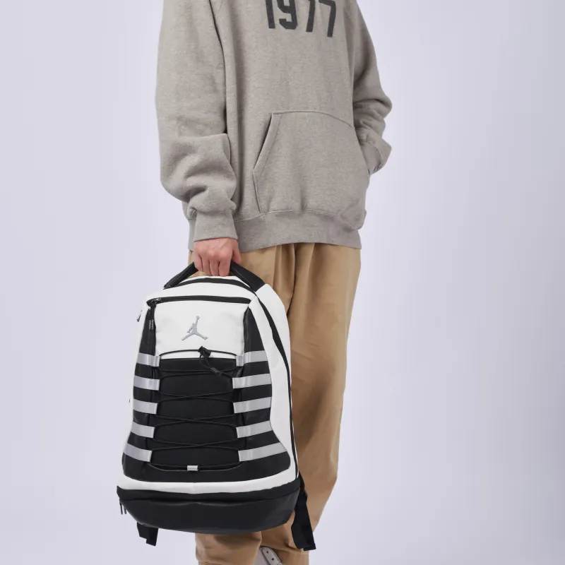 Jordan Polyester Backpack Small Size Unisex Black White-2