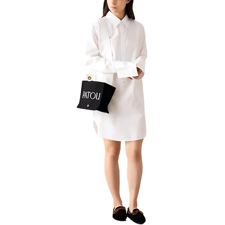 LOEWE Deconstructed Cotton Shirt Dress Optic White-3