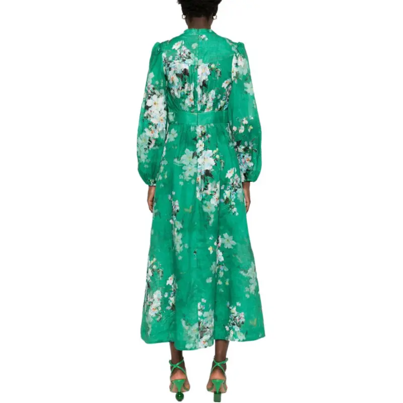 Zimmermann Everley Plunge V Neck Midi Dress-2