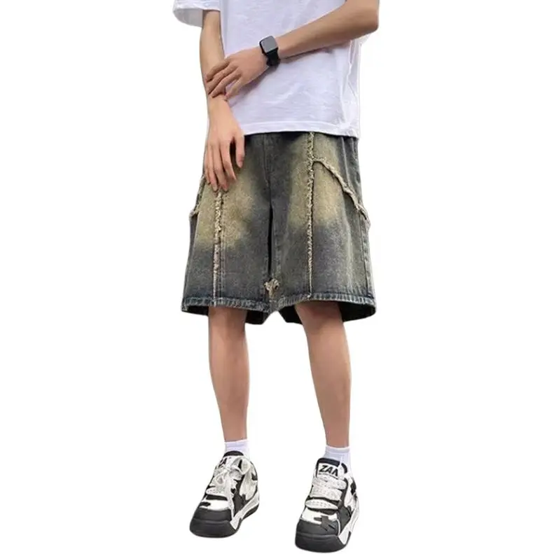 MGXEK Denim Shorts Unisex Vintage Blue-1