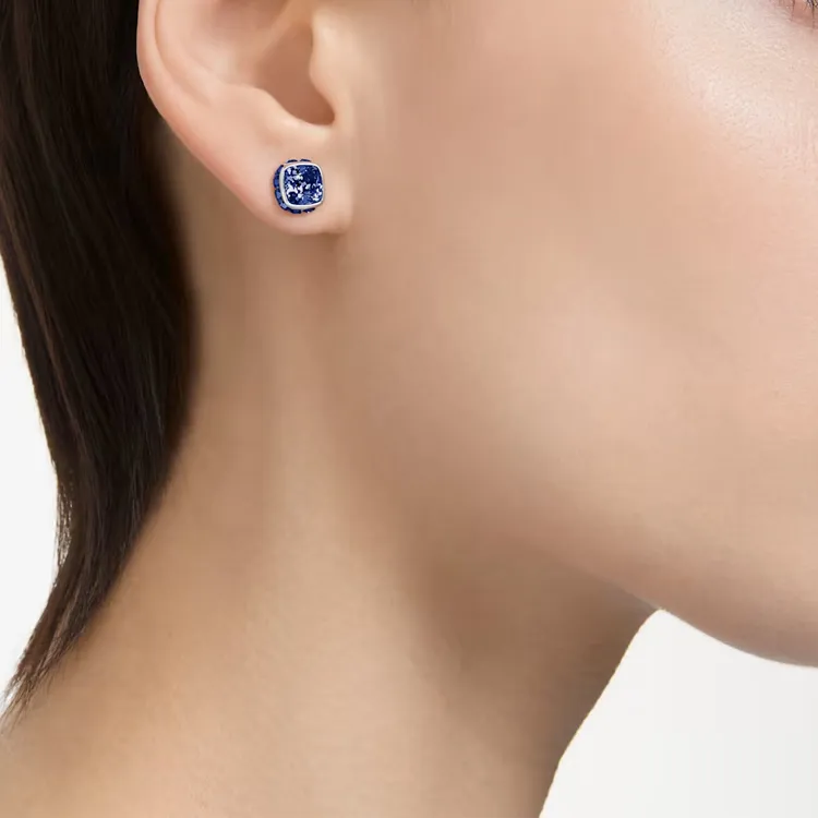Swarovski Birthstone Faux Crystal Stud Earrings Unisex Purple-3