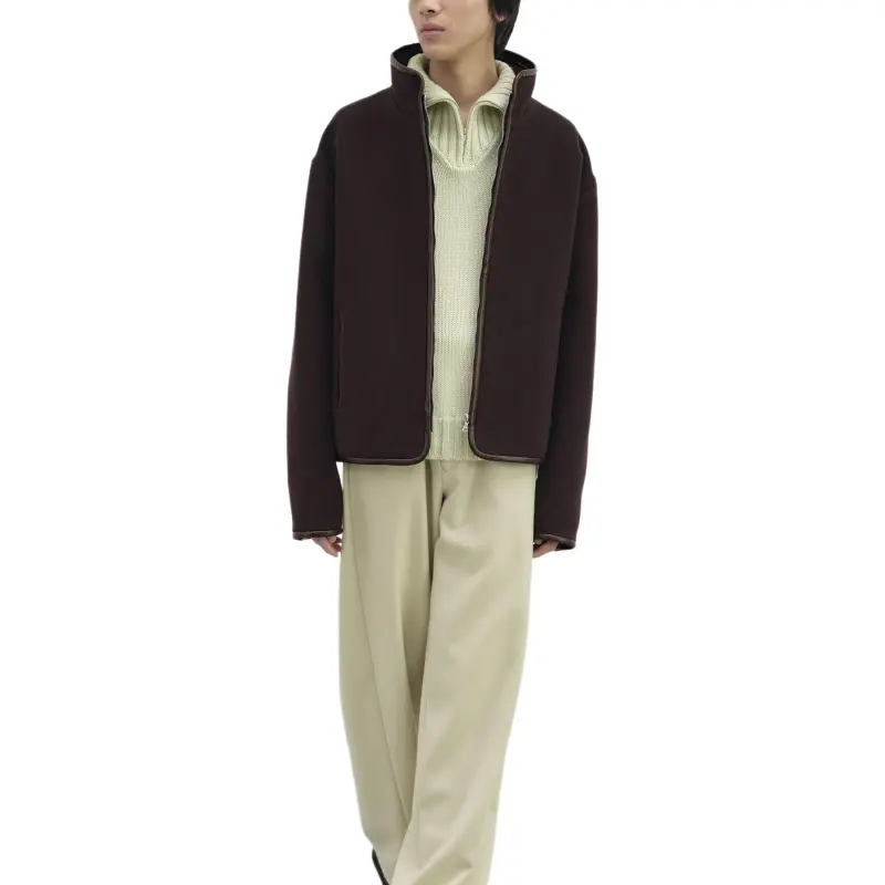 Auralee Double Cloth Heavy Wool Pile Zip Blouson-1