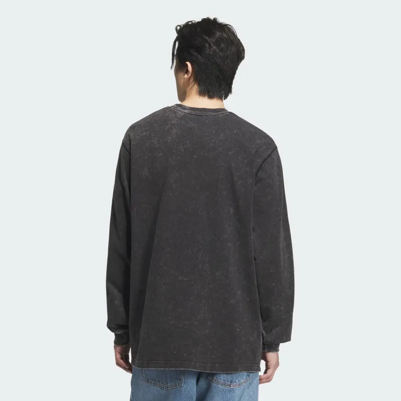 Adidas Originals WASHEDLONG SLEEVE TOP T Shirt Men's Black-2