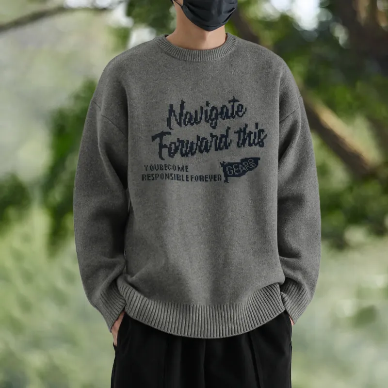 Tonlion Sweaters Men Medium Gray-2