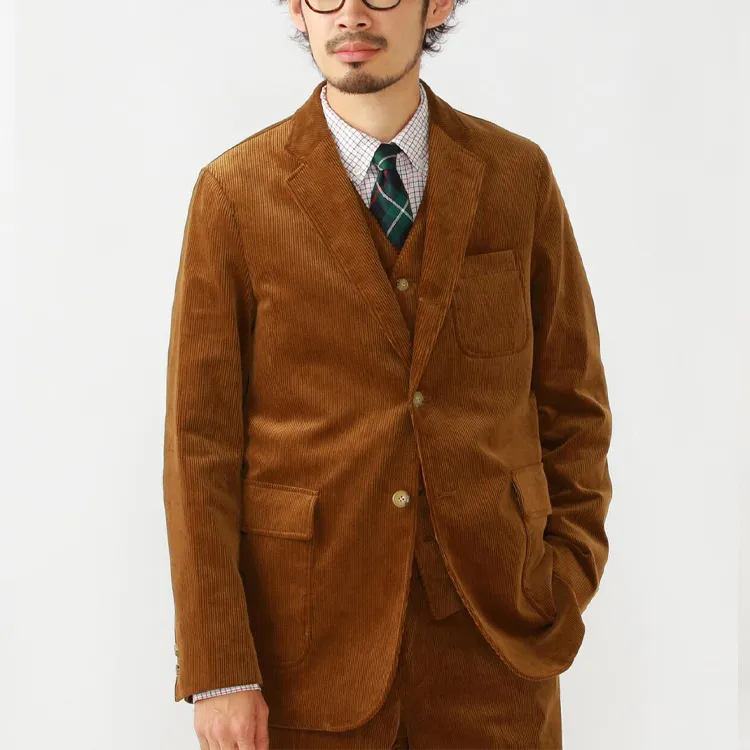 Beams Business Suits Men Gold Brown-6