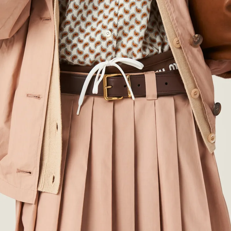 MIU MIU Casual Long Skirt Women's Cameo Brown-4