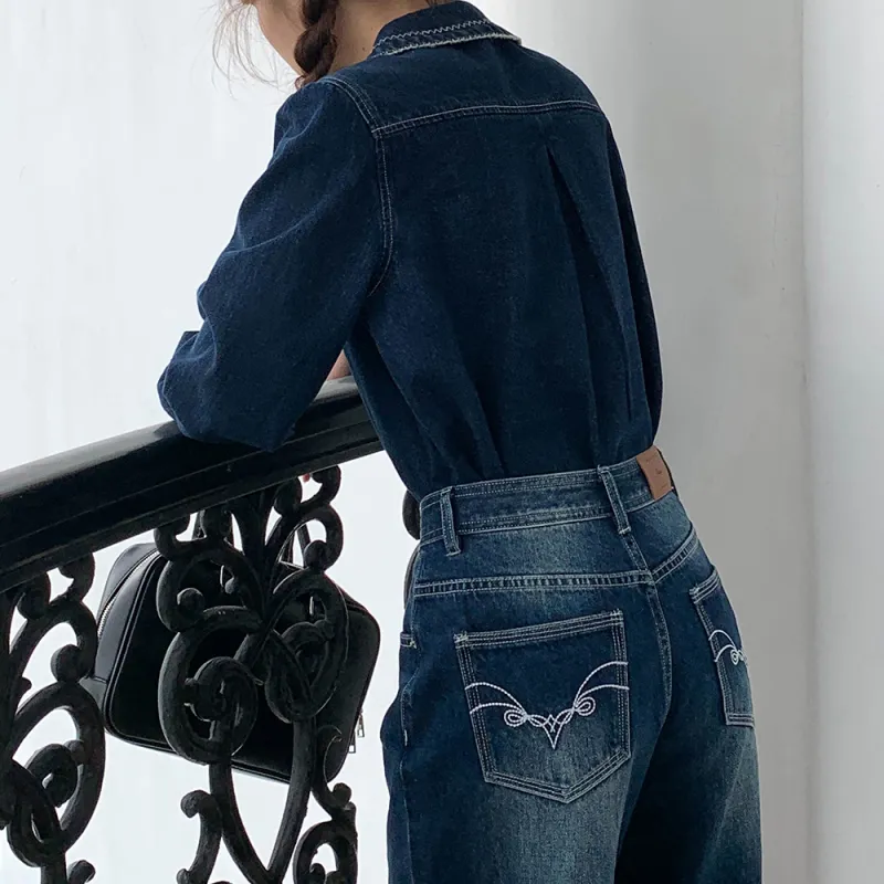 Hello Canon Shirt Women's Denim Blue-2