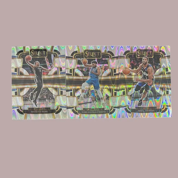 PANINI Bane+Towns+Bridges 2023 24 SELECT Silver Wave Fold Player Card Product Access Sports Cards 3 Pcs-2