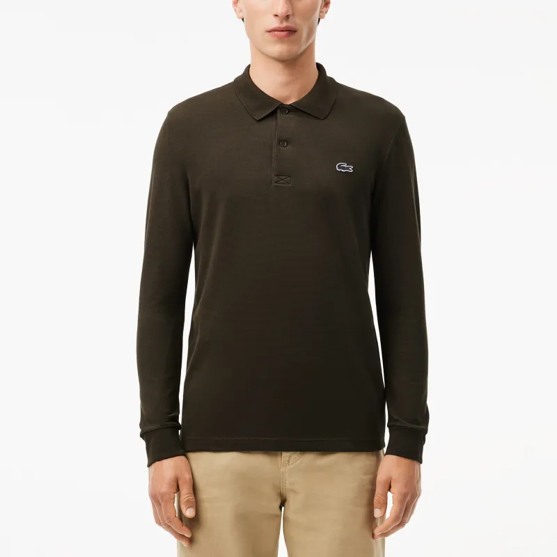 LACOSTE Polo Shirt Unisex Brown Green-1