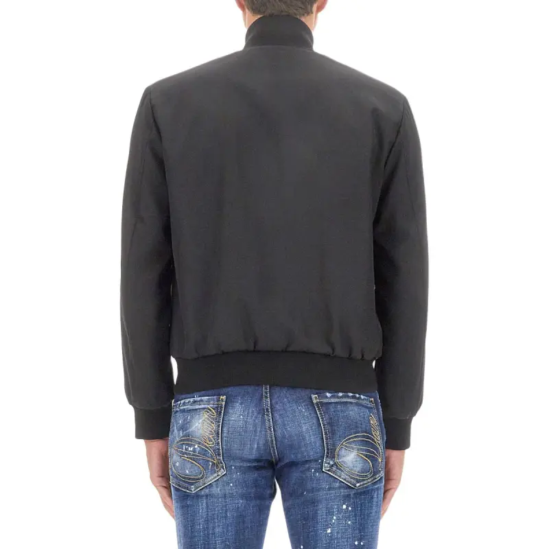 DSQUARED 2 Logo Embroidered Zip Up Bomber Jacket-3