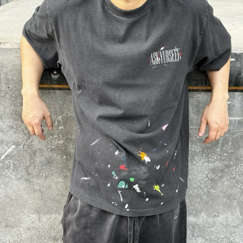 Askyurself T Shirts Unisex Washed Black-3
