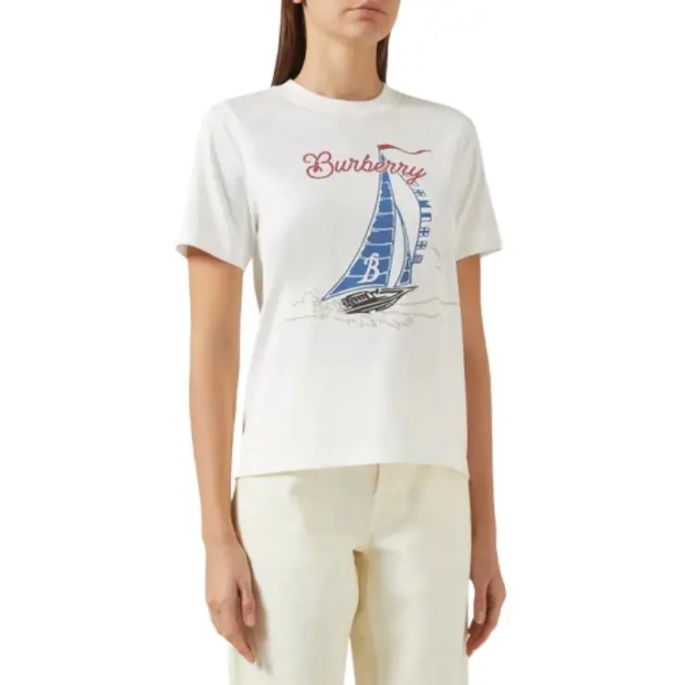 Burberry Sailboat print Cotton T shirt-3