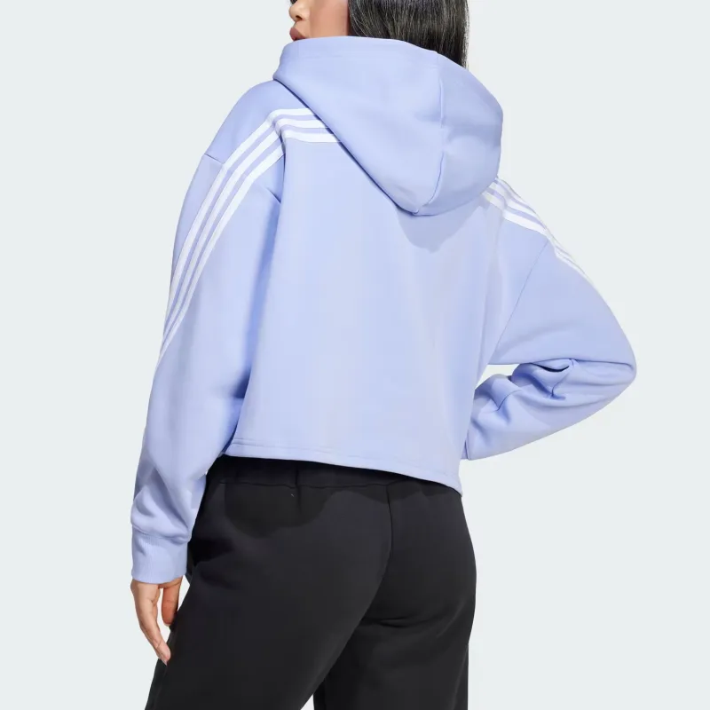 Adidas Future Icons FW24 3-Stripes Hoodie Sweatshirt Women's Blue Purple-2
