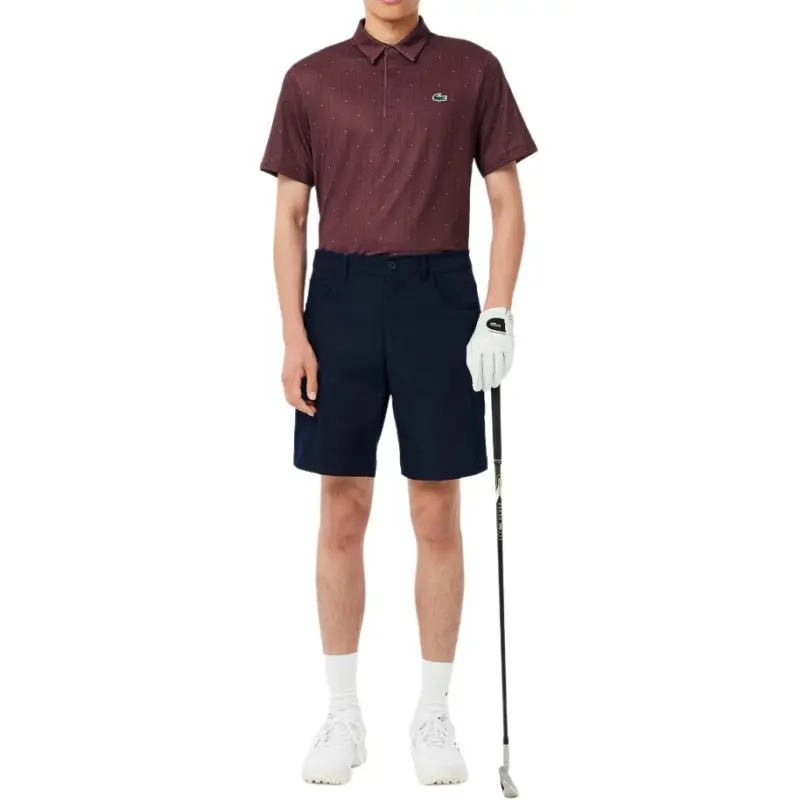 LACOSTE Polo Shirt Men's Bordeaux Red/Marine Blue-3