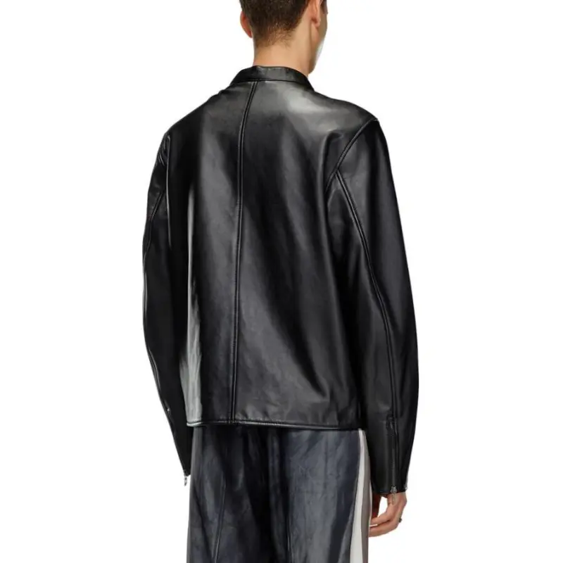 DIESEL Leather Jacket Men's Black-3