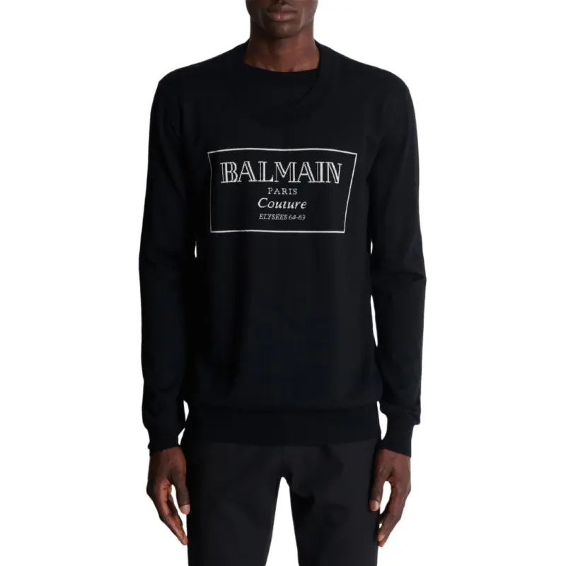 BALMAIN Couture Label intarsia Jumper-1