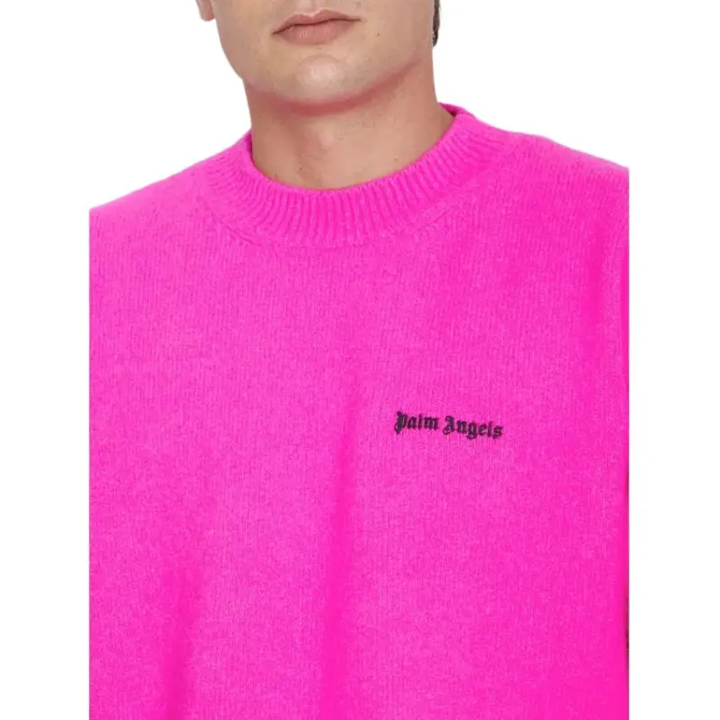 PALM ANGELS Logo embroidered Wool blend Jumper-4