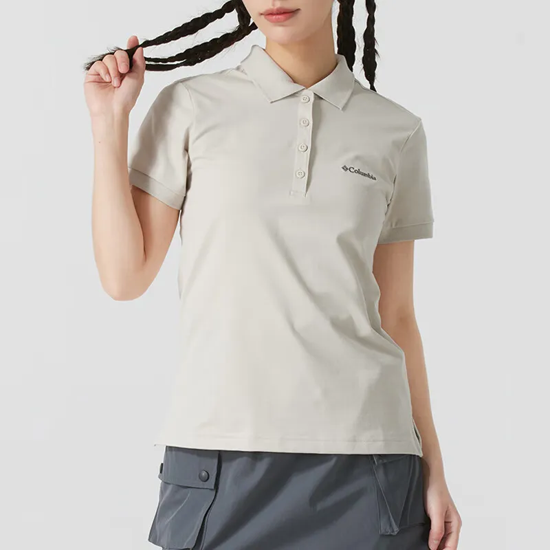 Columbia Polo Shirt Women's Light Gray-1
