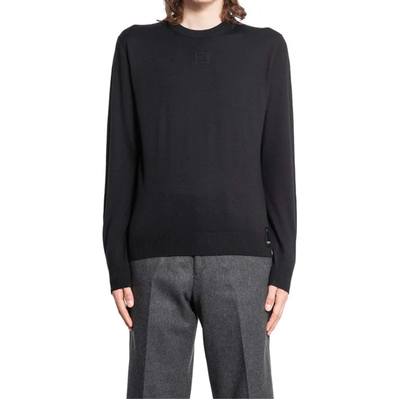 FENDI Crewneck Long Sleeve Knit Sweater-2