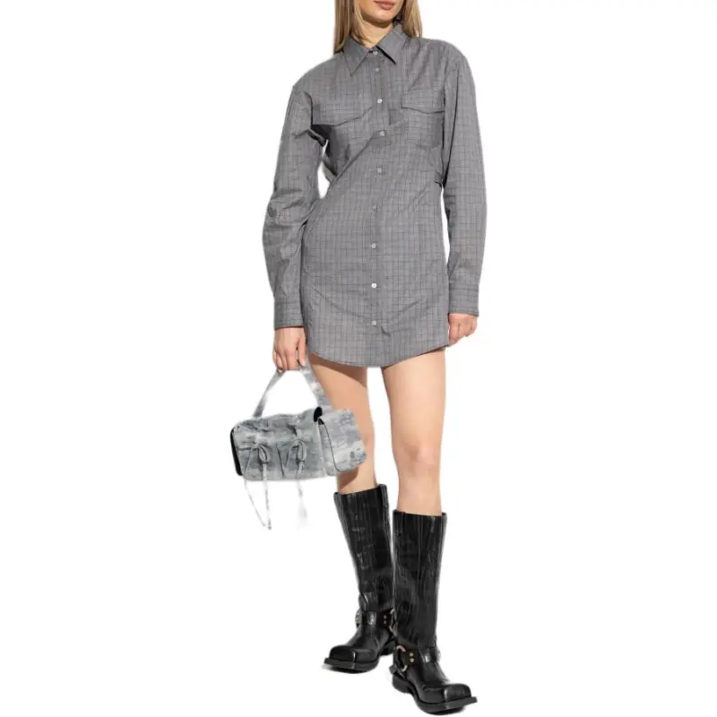 Acne Studios Long Sleeved Dresses Women's Gray-3