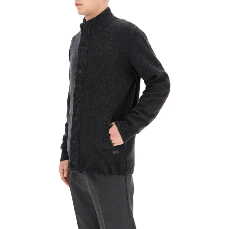 BARBOUR Logo Patch Button Up Cardigan-4