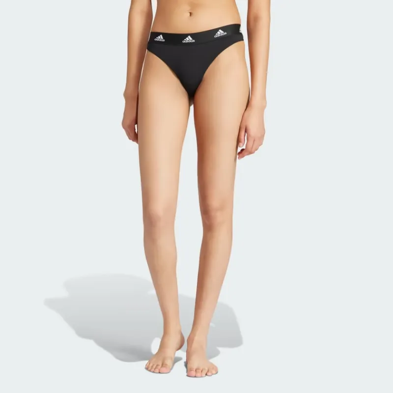 Adidas ACTIVE COMFORT COTTON THONG 2 PACK Underpants Women's 2 Pack Black-1