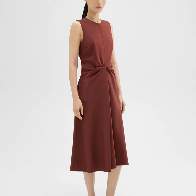 THEORY Sleeveless Dress Women's Sunset Red Brown-3